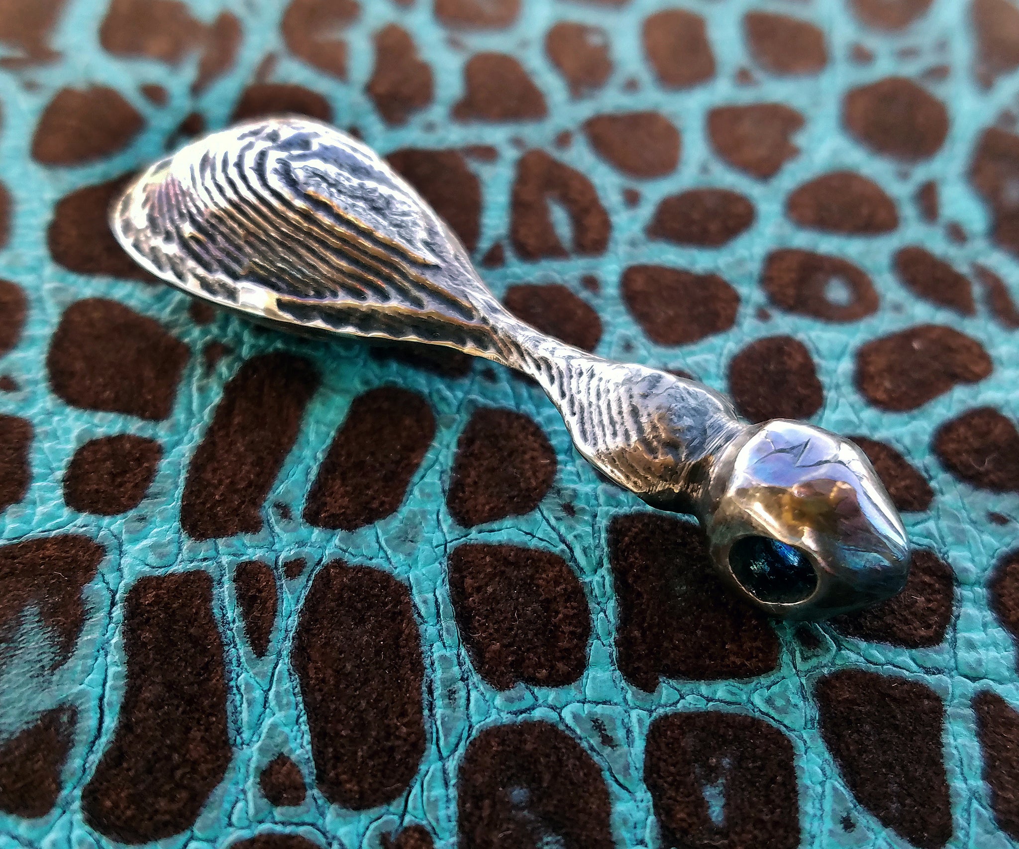 'Droplet' Hand-carved Hand-poured Cuttlefish Pendant #1 by Phantom