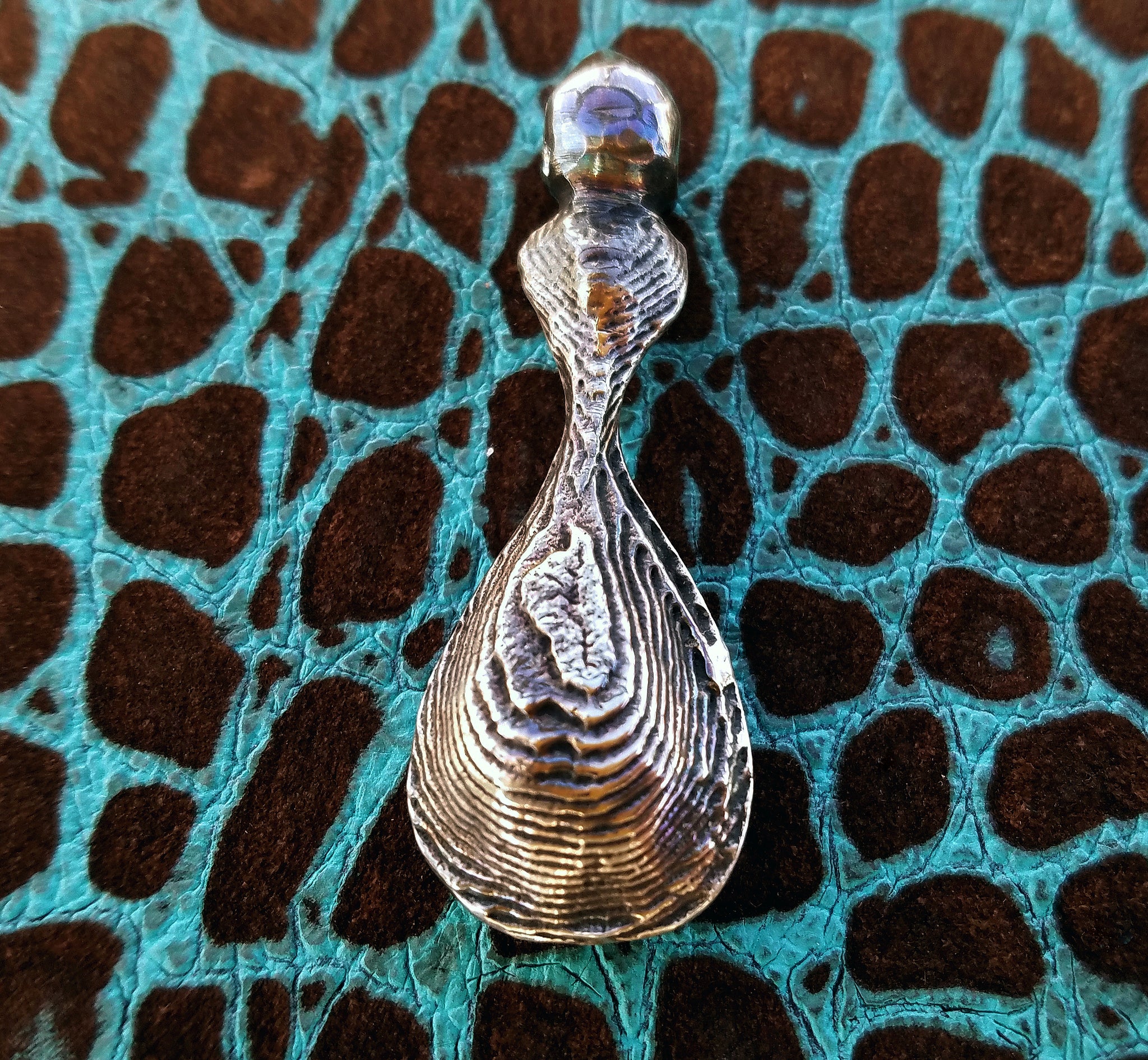 'Droplet' Hand-carved Hand-poured Cuttlefish Pendant #1 by Phantom