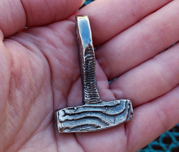 'Thor's Hammer' Hand-carved Hand-poured Cuttlefish Pendant #1 by Phantom