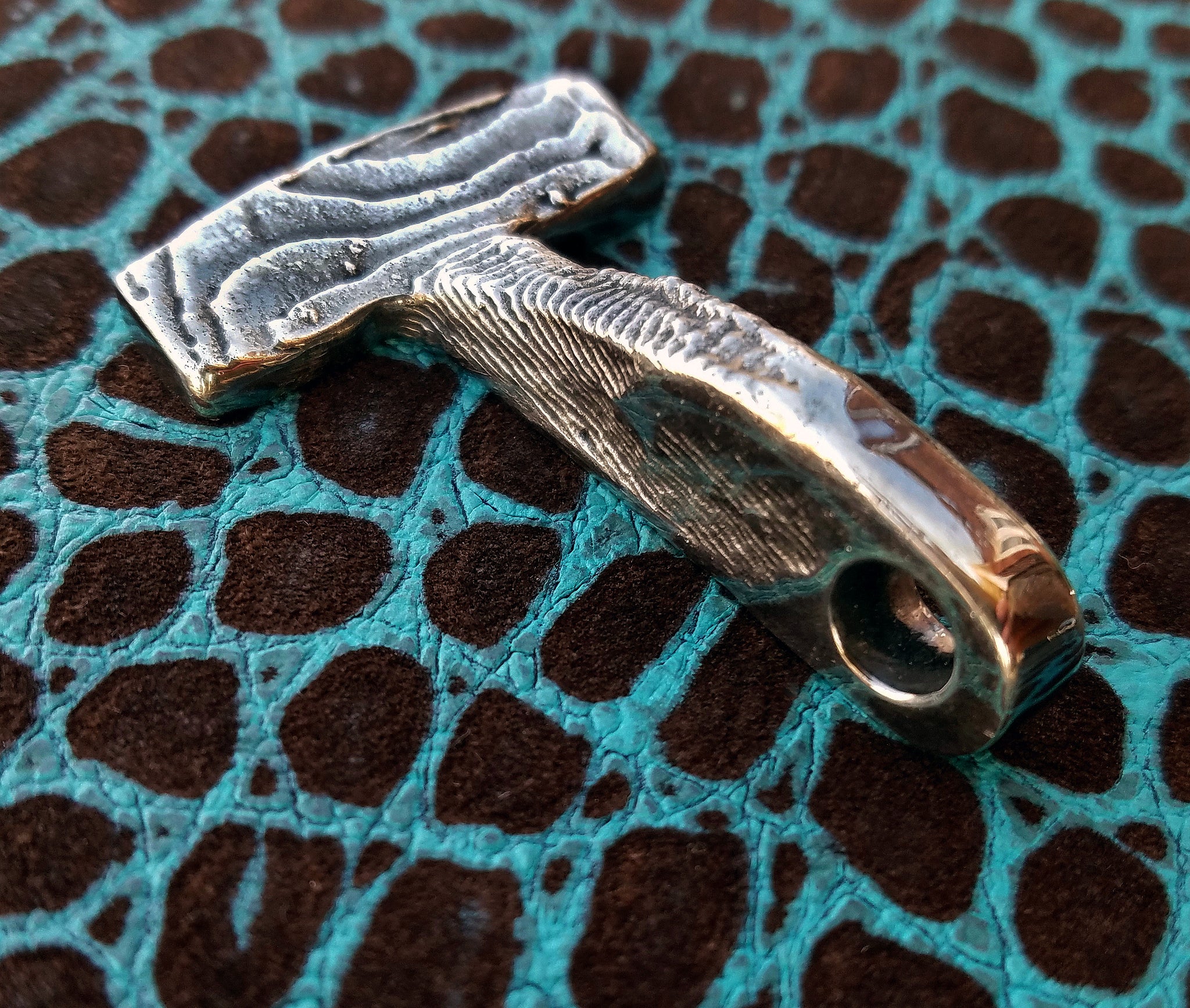 'Thor's Hammer' Hand-carved Hand-poured Cuttlefish Pendant #1 by Phantom