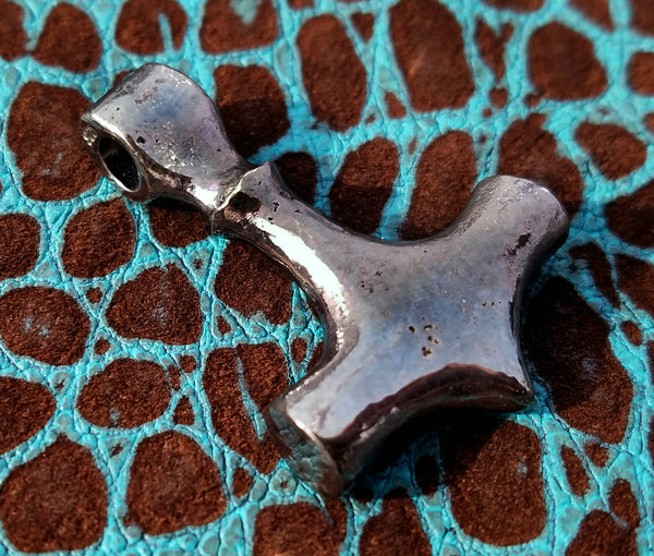 'Thor's Hammer' Hand-poured Solid 925 Sterling Silver Pendant #1 by Phantom