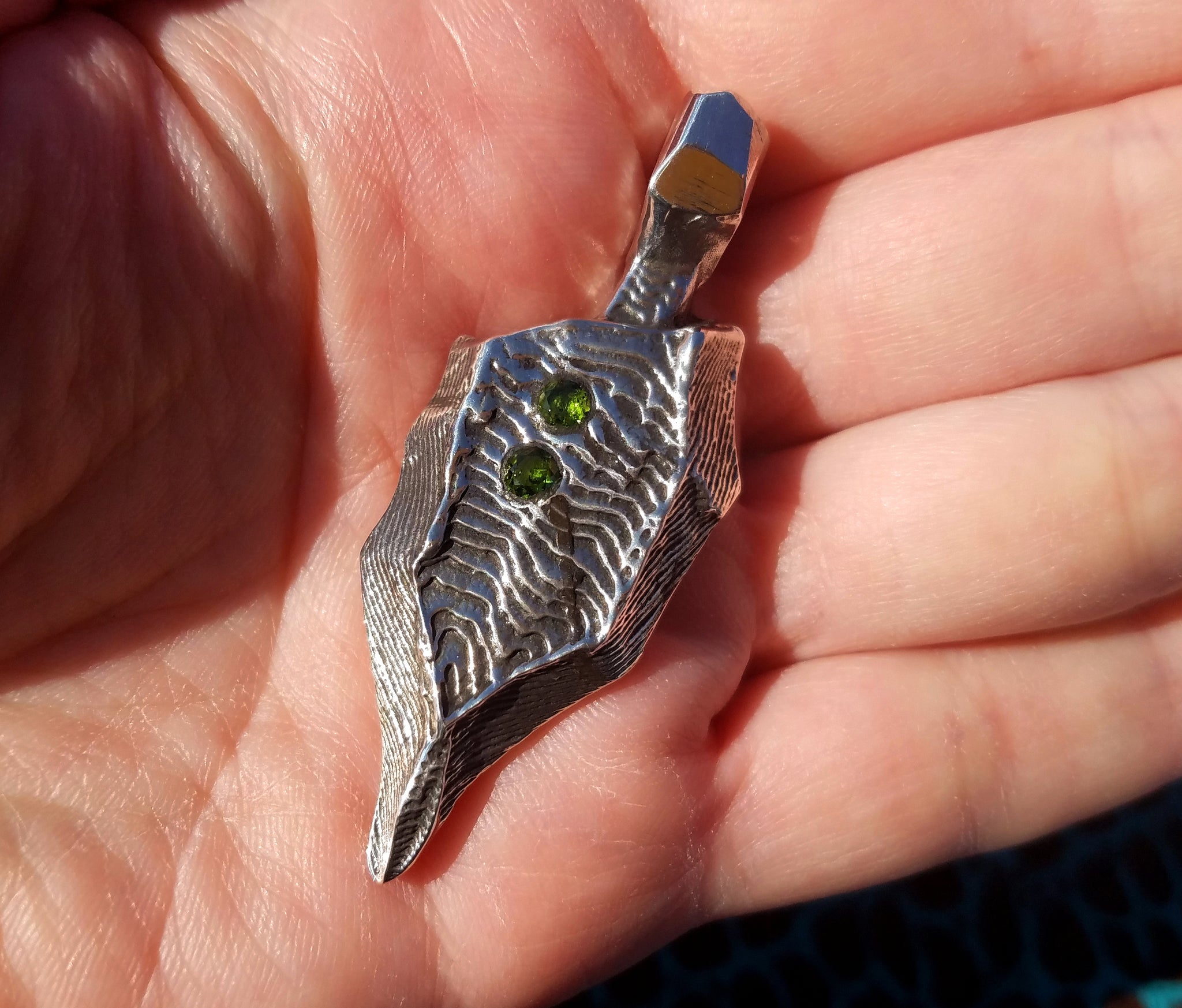 'Alien Seed' Hand-carved Hand-poured Cuttlefish Cast Pendant #5