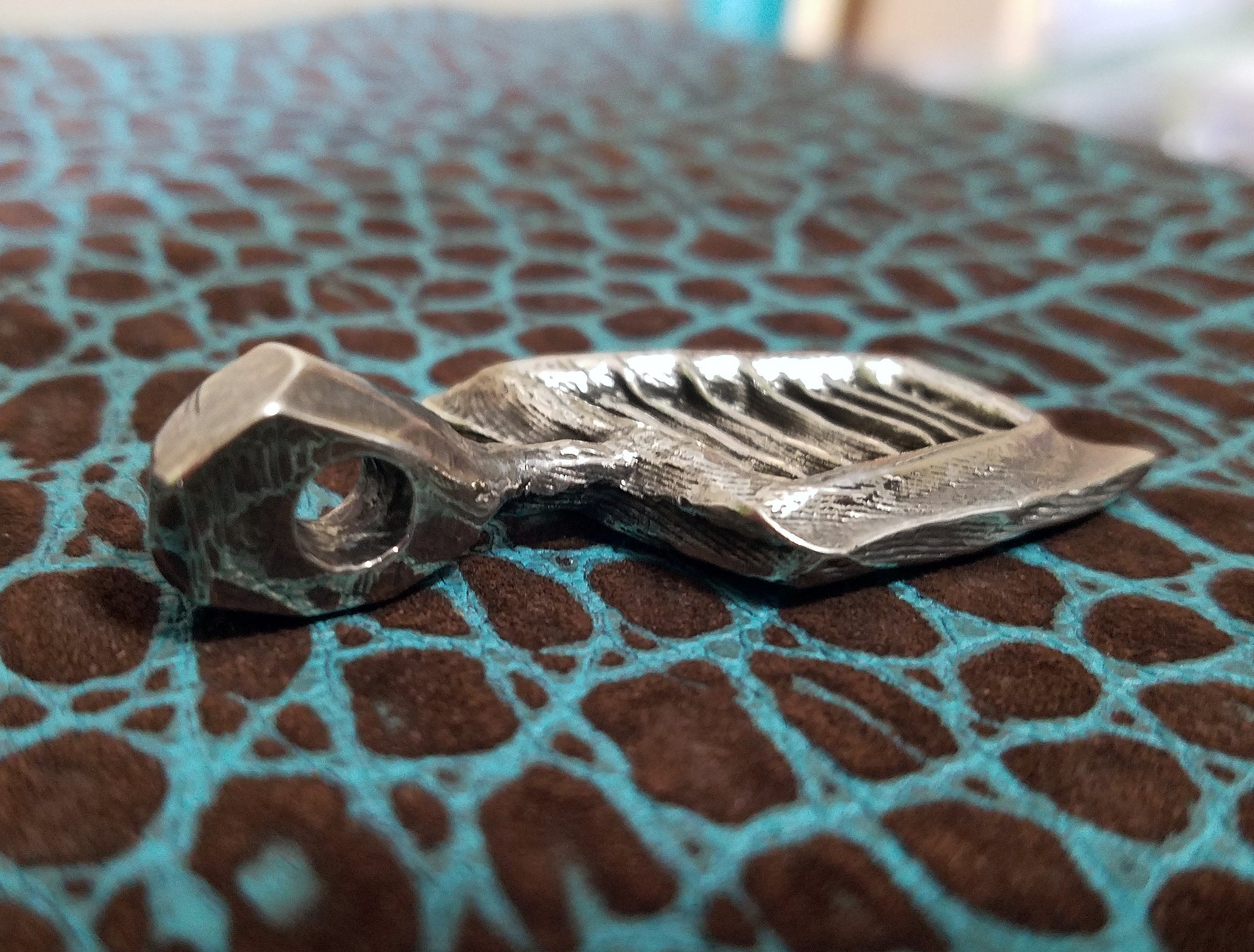 'Alien Artifact' Hand-carved Hand-poured Cuttlefish Cast Pendant #8 by Phantom