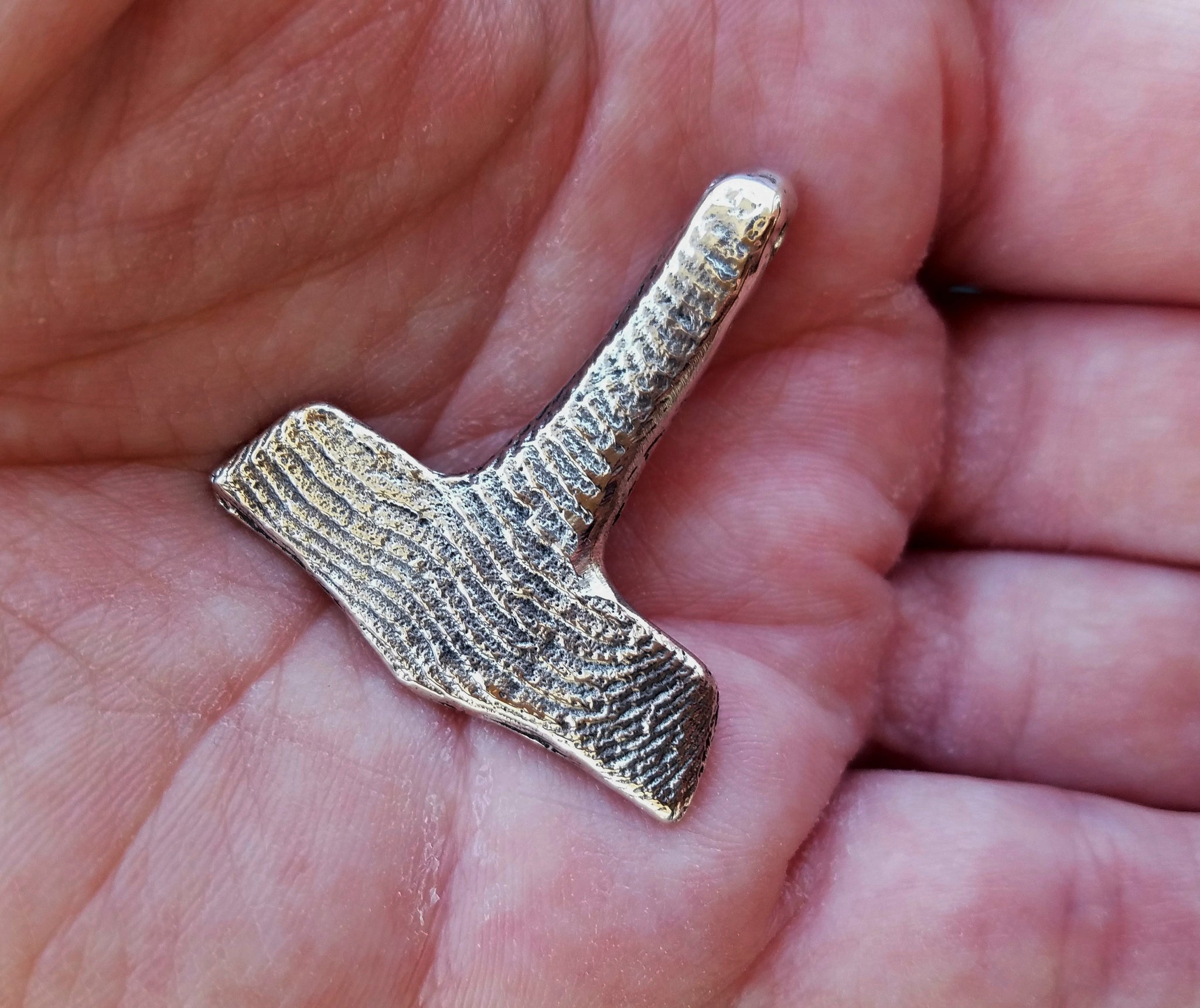 'Thor's Hammer' Hand-carved Hand-poured Cuttlefish Cast Pendant #3 by Phantom