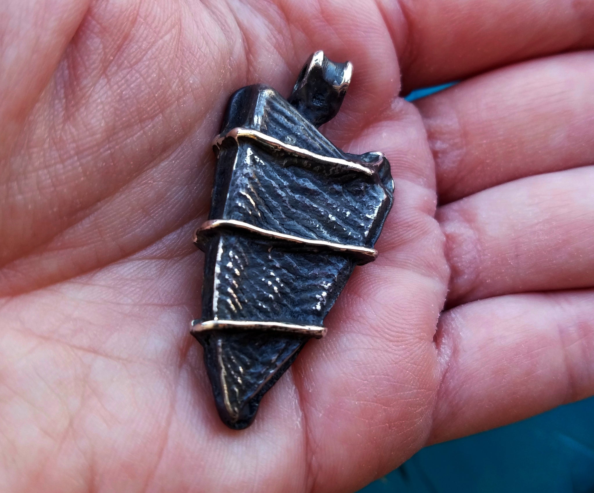 'Alien Artifact' Hand-carved Hand-poured Cuttlefish Cast Pendant #10 by Phantom