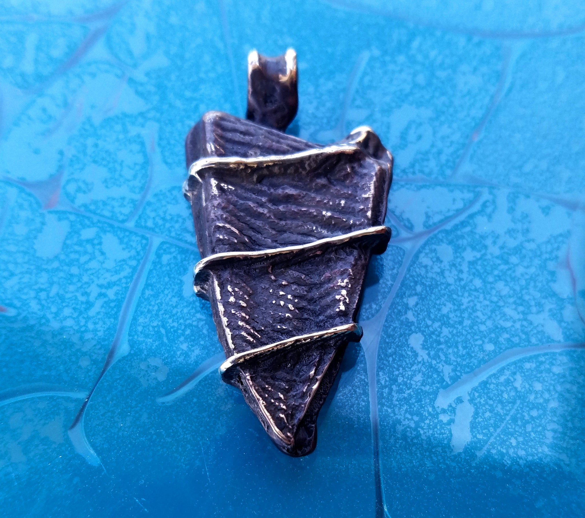 'Alien Artifact' Hand-carved Hand-poured Cuttlefish Cast Pendant #10 by Phantom