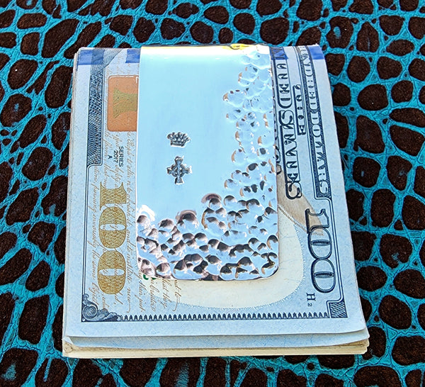 Half Hammered Half Sleek Signature Classic 940 Argentium Sterling Silver Money Clip by Phantom