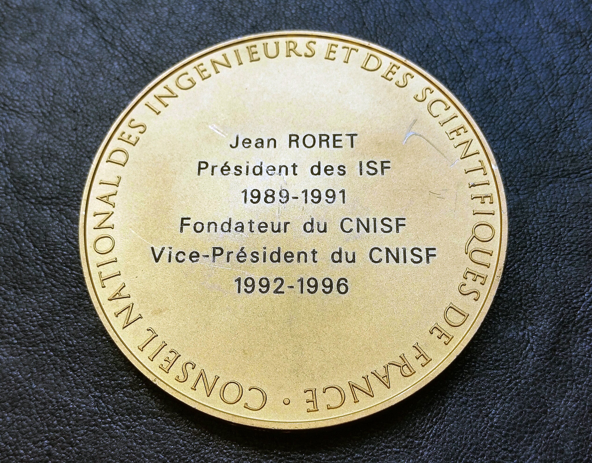 French Engineers Gilded Silver medal reverse