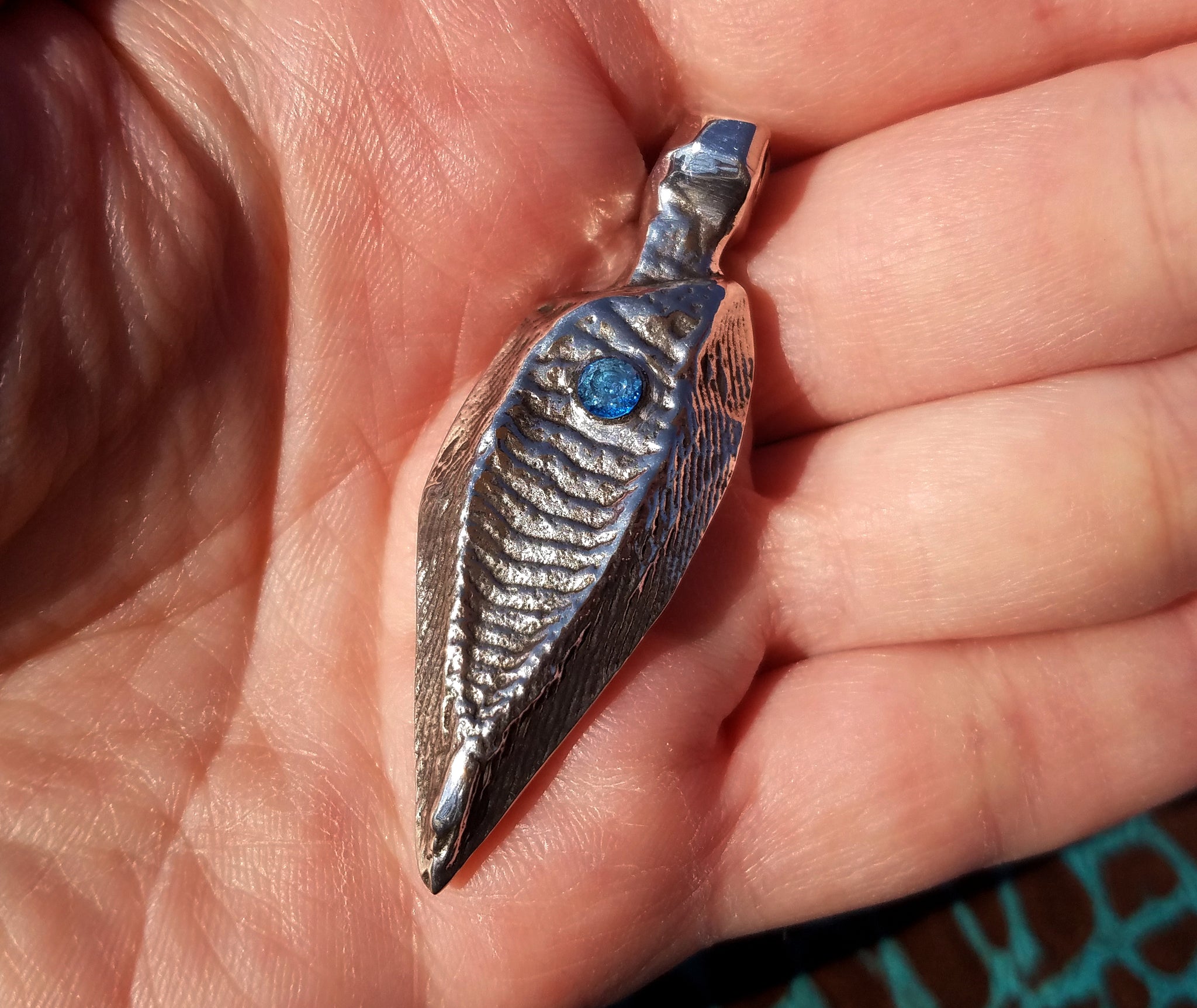 'Alien Seed' Hand-carved Hand-poured Cuttlefish Cast Pendant #3