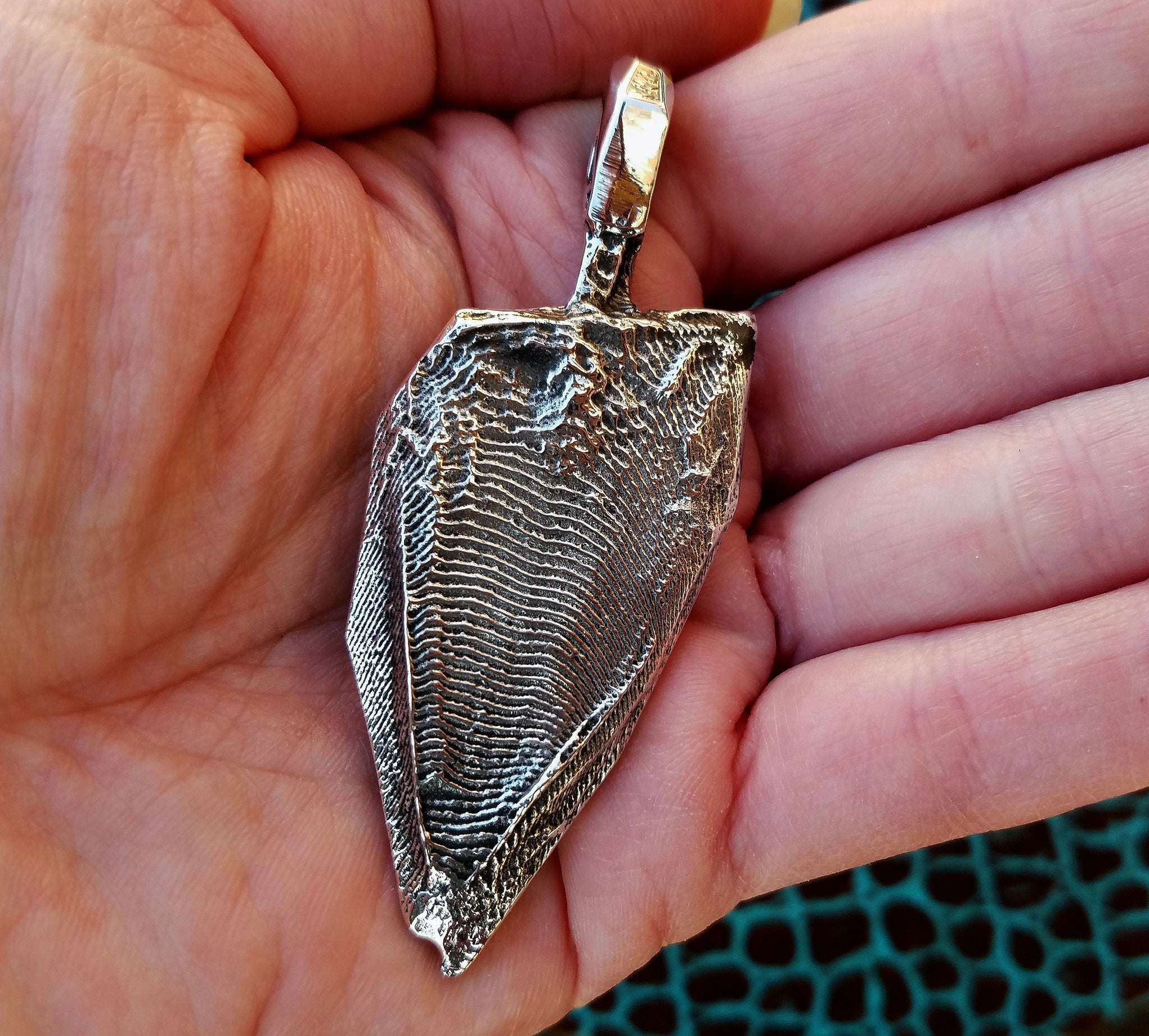 'Alien Artifact' Hand-carved Hand-poured Cuttlefish Cast Pendant #6 by Phantom