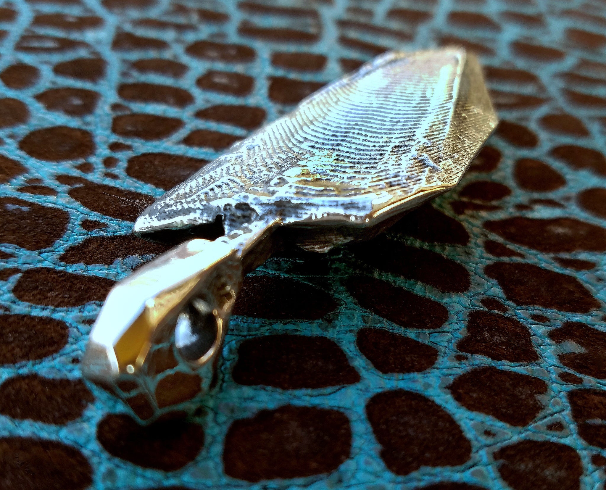 'Alien Artifact' Hand-carved Hand-poured Cuttlefish Cast Pendant #6 by Phantom