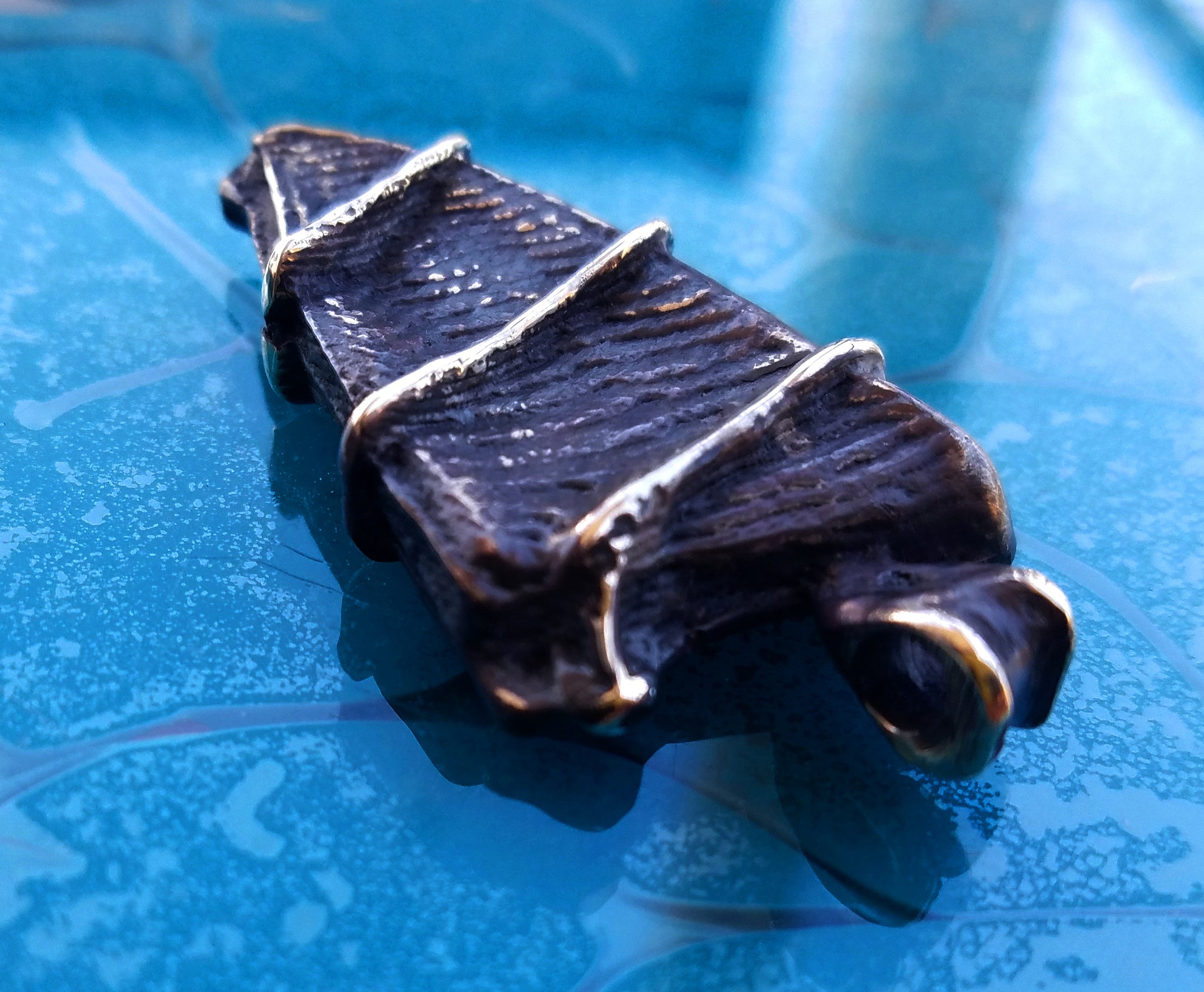 'Alien Artifact' Hand-carved Hand-poured Cuttlefish Cast Pendant #10 by Phantom