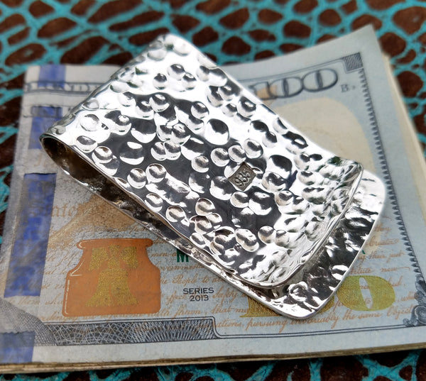 Double Hammered Super Thick Classic #3 935 Argentium Sterling Silver Money Clip by Phantom