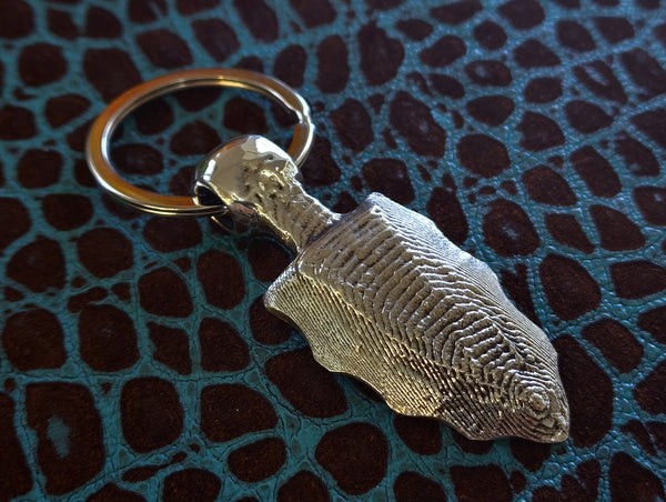 Custom 'Arrowhead' Hand-carved Hand-poured Cuttlefish Cast Pendant Keychain