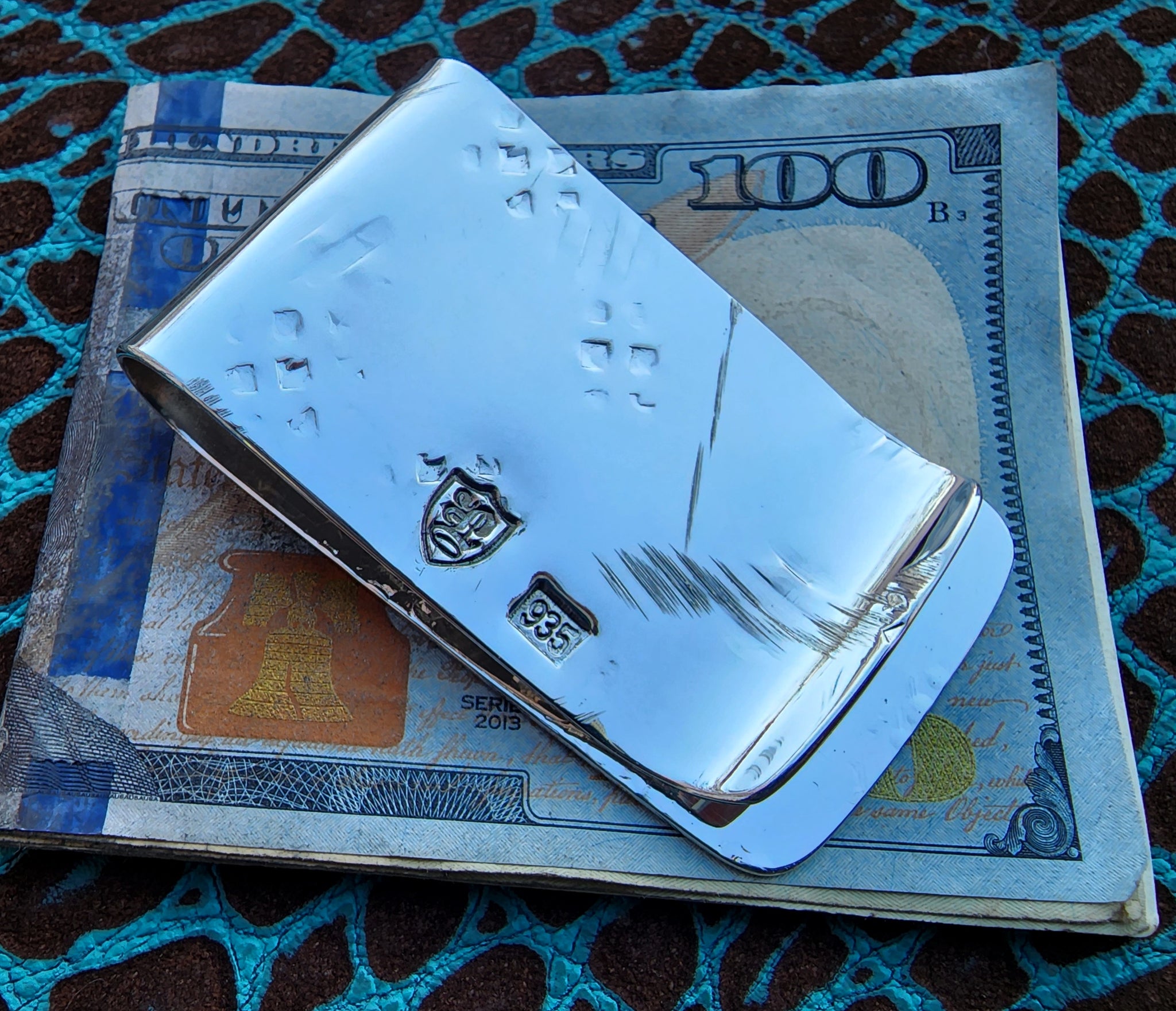 Distressed Classic 935 Argentium Sterling Silver Money Clip by Phantom