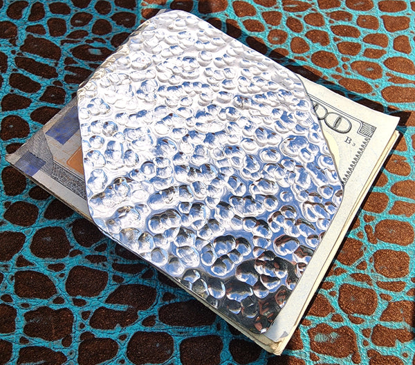 Hammered Huge Full Fold Corner Cut 935 Argentium Sterling Silver Money Clip by Phantom