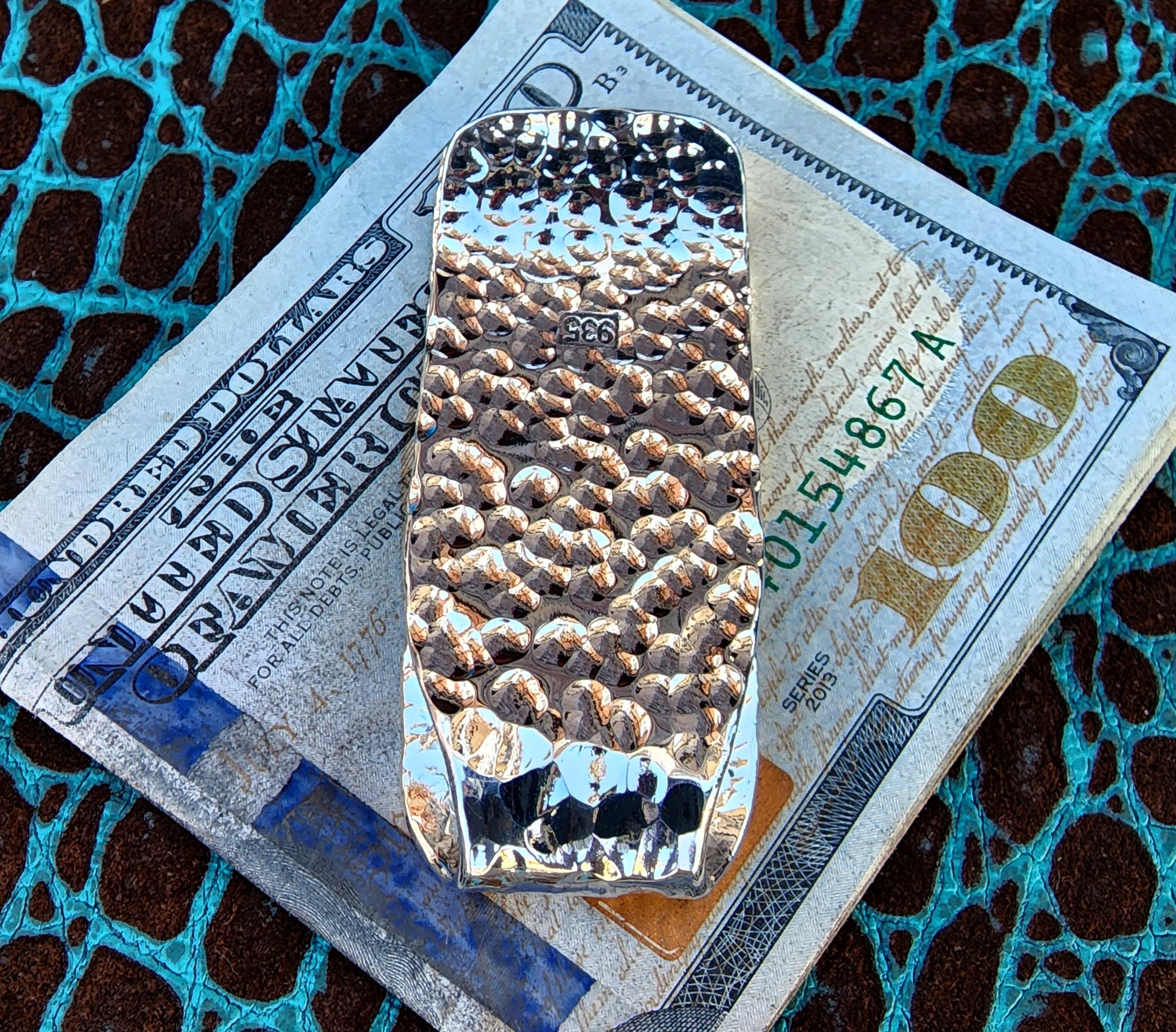 Hammered Contour Cut Series 935 Argentium Sterling Silver Money Clip by Phantom