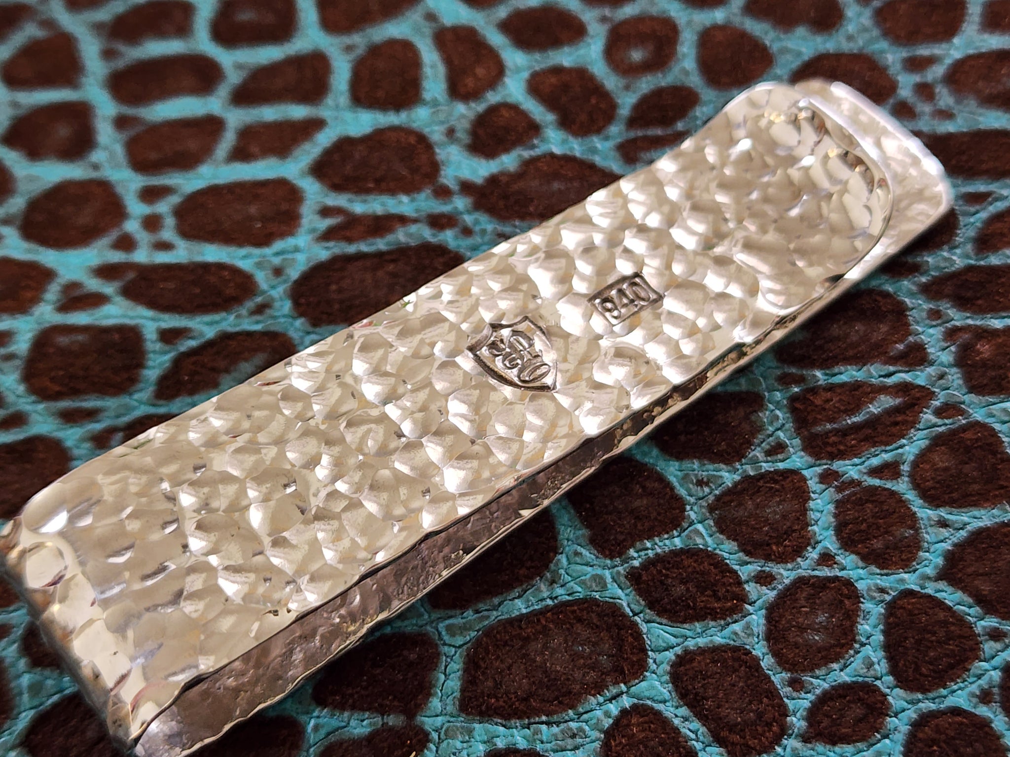 Super Thick Hammered Slim Full Fold 940 Argentium Sterling Silver Money Clip by Phantom